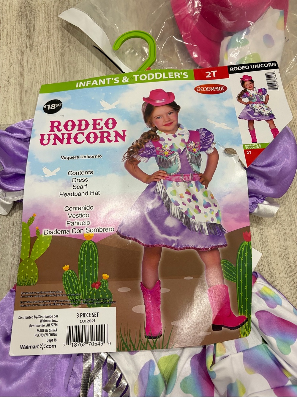 NWT Goodmark Cowgirl Rodeo Unicorn Costume girls 2T